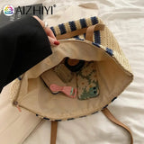 Summer Straw Woven Underarm Shoulder Bags for Women Large Capacity