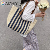 Summer Straw Woven Underarm Shoulder Bags for Women Large Capacity