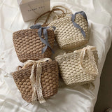 Summer Rattan Straw Crossbody Bag For Women Weaving Beach Handbags