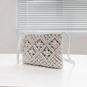 Summer Tassel Hollow Straw Bag For Women Woven Crossbody Bag