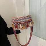 Summer Tassel Shoulder Bag for Women Vintage Crossbody Handbag and Purse