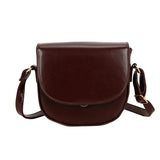 Summer Texture Retro Saddle Bag French Leather Women Shoulder Messenger