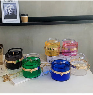 Summer Acrylic Round Party Clutch Evening Bag For Women