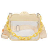 Summer Transparent Flap PVC Chain Cross-body Bag