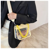 Summer Transparent Flap PVC Chain Cross-body Bag
