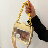 Summer Transparent Flap PVC Chain Cross-body Bag