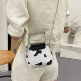 Summer Transparent Jelly Bag Women's Cow Pattern Messenger Shoulder Bags