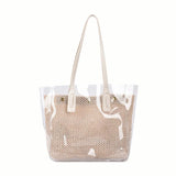 Summer Straw Beach Bag Vintage Woven Shoulder Bag Rattan Tote Bag