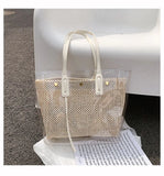Summer Straw Beach Bag Vintage Woven Shoulder Bag Rattan Tote Bag
