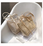 Summer Straw Beach Bag Vintage Woven Shoulder Bag Rattan Tote Bag