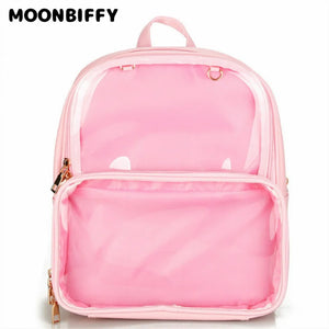 Summer Transparent Women Backpacks Jelly PVC Student Schoolbags