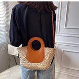 Rattan Woven Shoulder Bag Large Capacity Beach Shopping Bags
