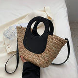 Rattan Woven Shoulder Bag Large Capacity Beach Shopping Bags