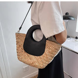 Rattan Woven Shoulder Bag Large Capacity Beach Shopping Bags