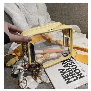 Summer Travel PVC Shoulder Messenger Bags Clear Tote Bags For Women