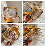 Summer Travel PVC Shoulder Messenger Bags Clear Tote Bags For Women