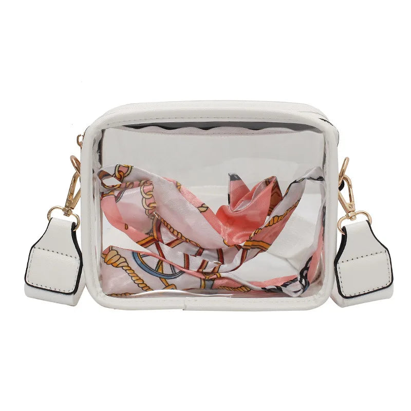 Summer Travel PVC Shoulder Messenger Bags Clear Tote Bags For Women