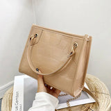 Summer Chain Female Handbags Large Capacity Pu Leather Ladies Tote Bag