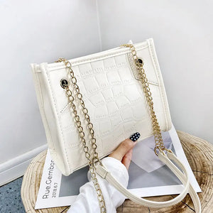 Summer Chain Female Handbags Large Capacity Pu Leather Ladies Tote Bag