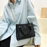 Summer Chain Female Handbags Large Capacity Pu Leather Ladies Tote Bag