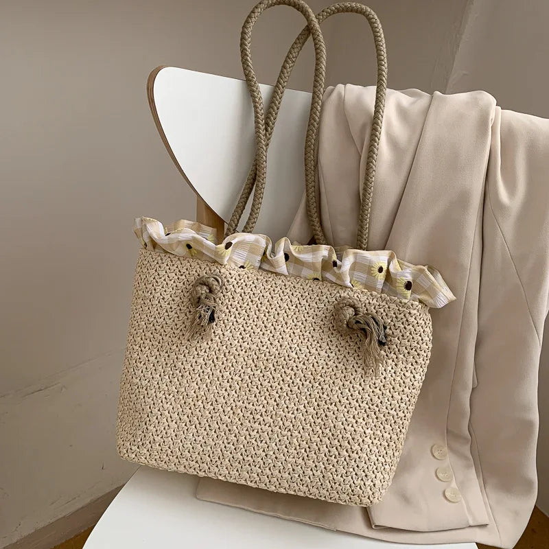 Summer Straw Shoulder Bags Hit Handbags for Women Matching Tote Bag