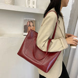Summer Vintage Handbag Large Capacity Soft Pu Leather Shoulder Bag