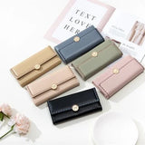 Summer Wallet Women's Long PU Soft Face Buckle with Wrap Clip