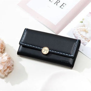 Summer Wallet Women's Long PU Soft Face Buckle with Wrap Clip