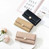 Summer Wallet Women's Long PU Soft Face Buckle with Wrap Clip