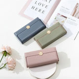 Summer Wallet Women's Long PU Soft Face Buckle with Wrap Clip