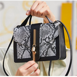 Summer Tassel Small Square Bag Snake Pattern Shoulder Messenger Crossbody Bag