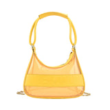 Summer Women Chain Jelly Saddle Bag All-match Shoulder Handbag