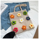 Summer Straw Shoulder Bag with Flowers Tote Bag XHJ-6009