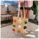 Summer Straw Shoulder Bag with Flowers Tote Bag XHJ-6009