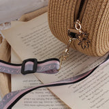 Summer Round Crossbody Bag Straw Woven Shoulder Retro Wallet Handbag