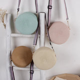 Summer Round Crossbody Bag Straw Woven Shoulder Retro Wallet Handbag