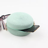 Summer Round Crossbody Bag Straw Woven Shoulder Retro Wallet Handbag
