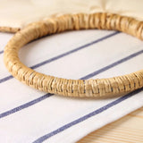 Summer Women Pom Pom Tassel Straw Beach Tote Bag