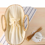 Summer Women Pom Pom Tassel Straw Beach Tote Bag