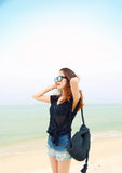 Women Straw Backpack Beach Bag Drawstring Knitted Shoulder Travel Bag