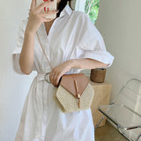 Summer Women Straw Handbags Beach Bohemia Small Messenger Bag