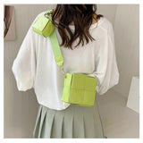 Cube Woven Handbag Crossbody Shoulder Bag Women Purse