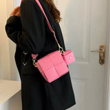 Cube Woven Handbag Crossbody Shoulder Bag Women Purse