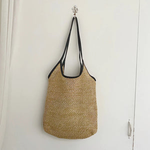 Summer Women's Straw Shoulder Bag Set Handbags Casual Beach Bag