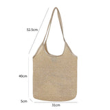 Summer Women's Straw Shoulder Bag Set Handbags Casual Beach Bag