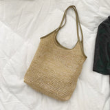 Summer Women's Straw Shoulder Bag Set Handbags Casual Beach Bag