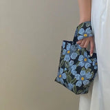 Summer Women's Retro Flower Shoulder Bag Jacquard Floral Handbags