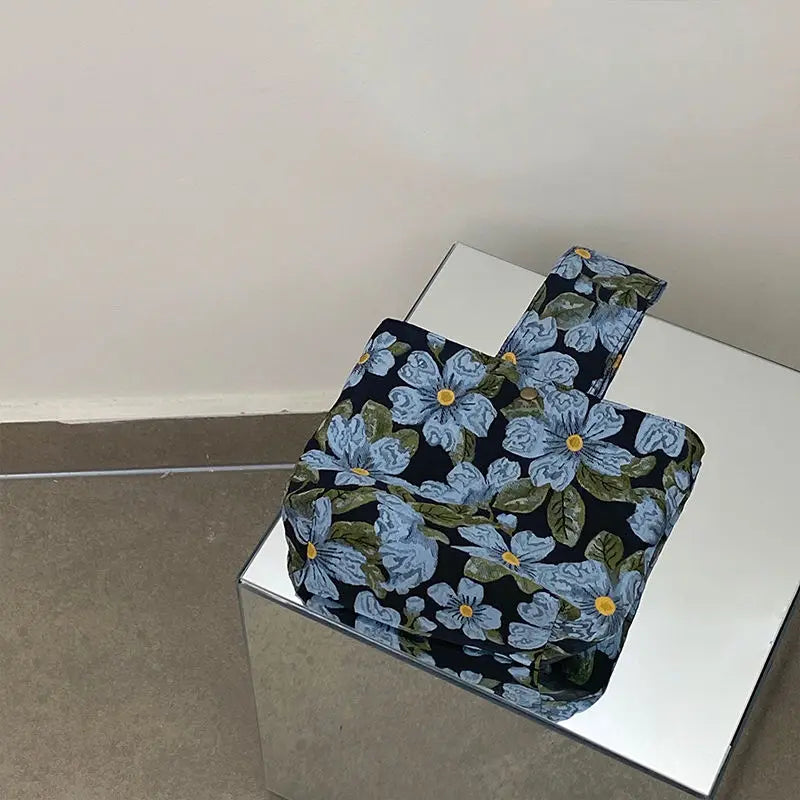 Summer Women's Retro Flower Shoulder Bag Jacquard Floral Handbags