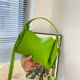 Summer Women's Shoulder Bag Pu Leather Casual Solid Handbag