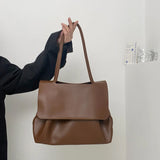 Summer Women's Shoulder Bag Large Capacity Soft Pu Leather Flap Totes Bags